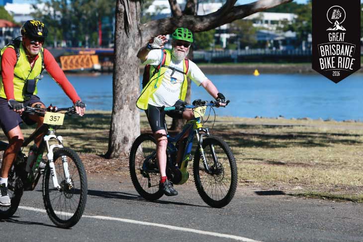 EBB Customer on Ebike at Great Brisbane Bike Ride