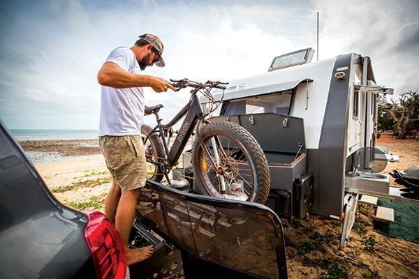 Dyson Thredbo Electric Fat Bike on Caravan